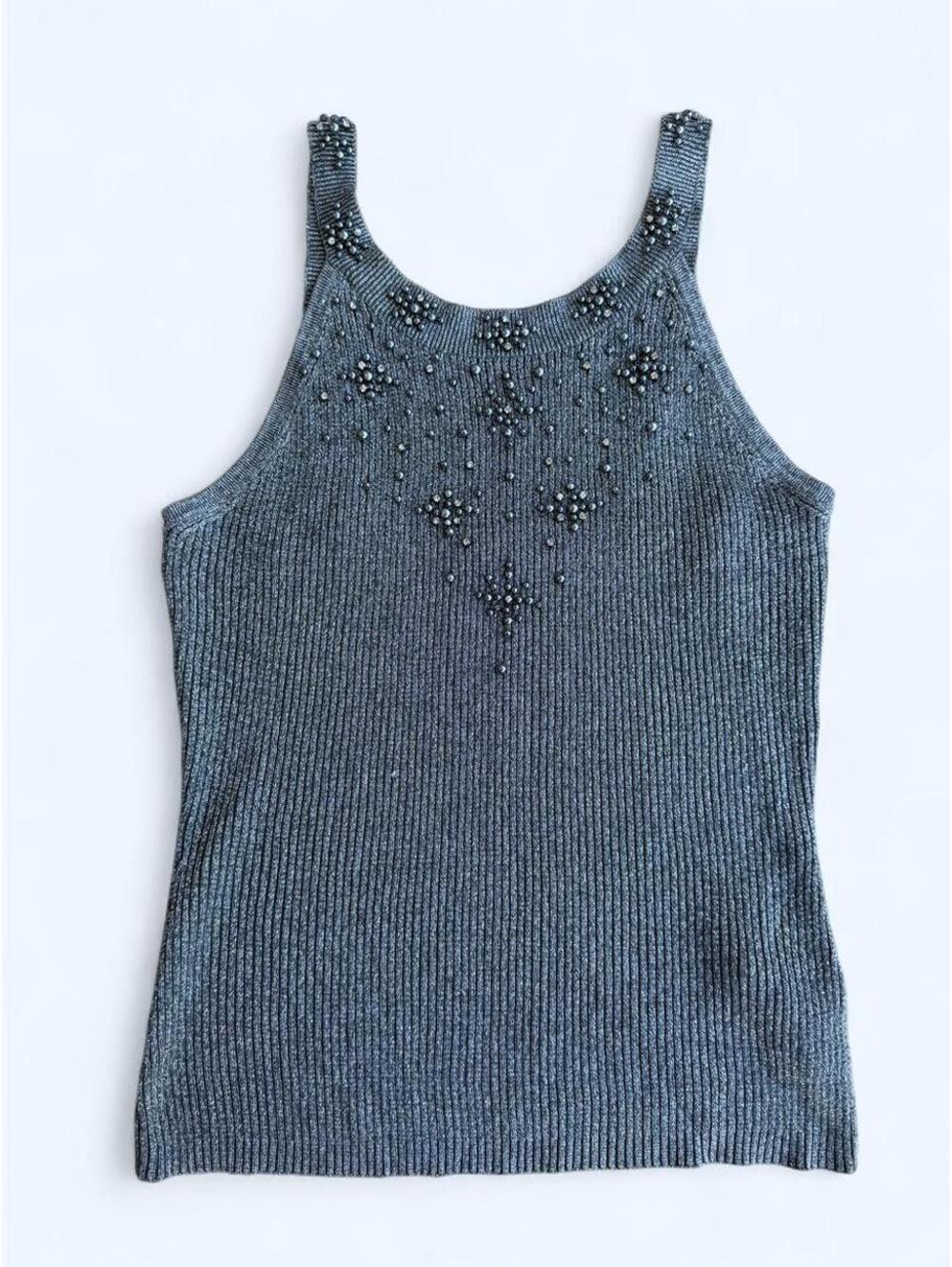 Cache Women's Silver and Grey Vests-tanks-cami